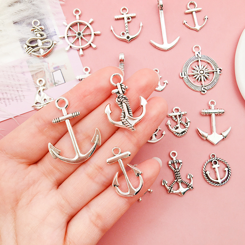 diy jewelry accessories handmade material 1 retro anchor rudder pendant cross-border foreign trade hot selling Marine bracelet accessories