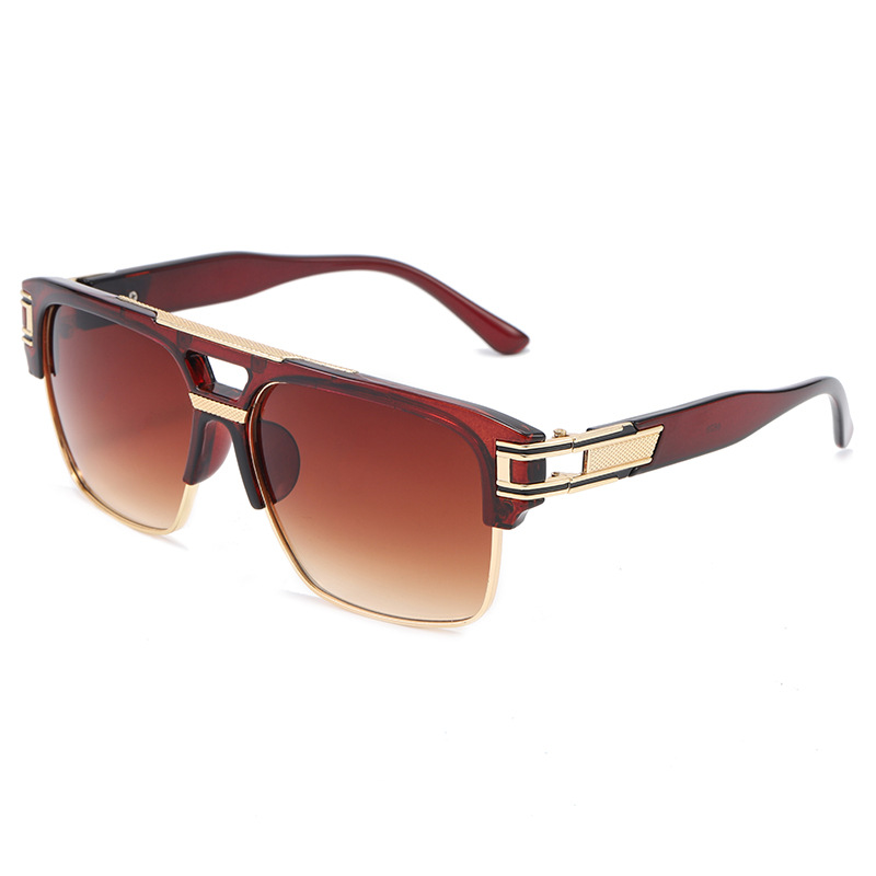 2023 cross-border European and American fashion hinge outdoor plain sunglasses men's and women's frame box retro trendy sunglasses