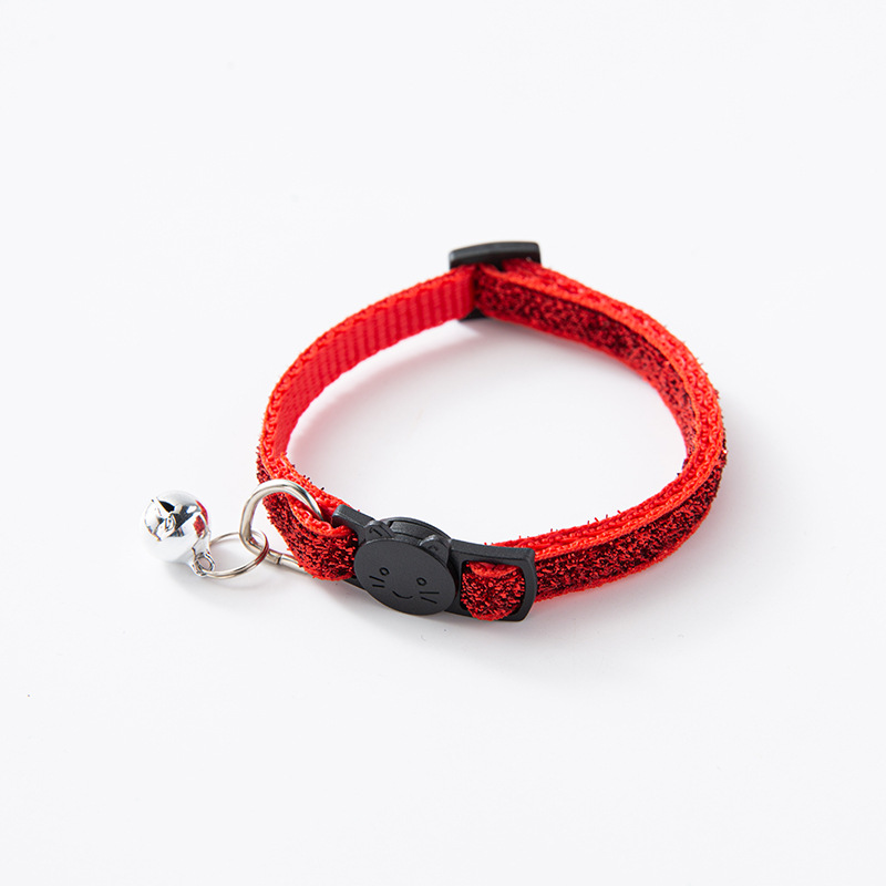 2021 pet cat collar with Bell cat face collar safety buckle cat collar golden onion velvet collar