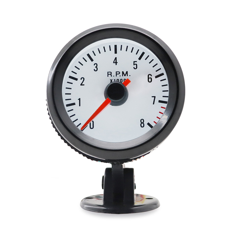 Cross-border hot 2-inch 52mm blue light black circle car tachometer 0-8000rpm suitable for 1-8 cylinder