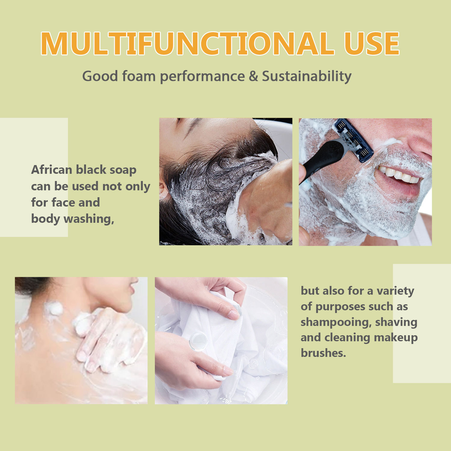 Cross-border new African black soap BlackSoap body cleaning wash bath soap handmade soap wholesale