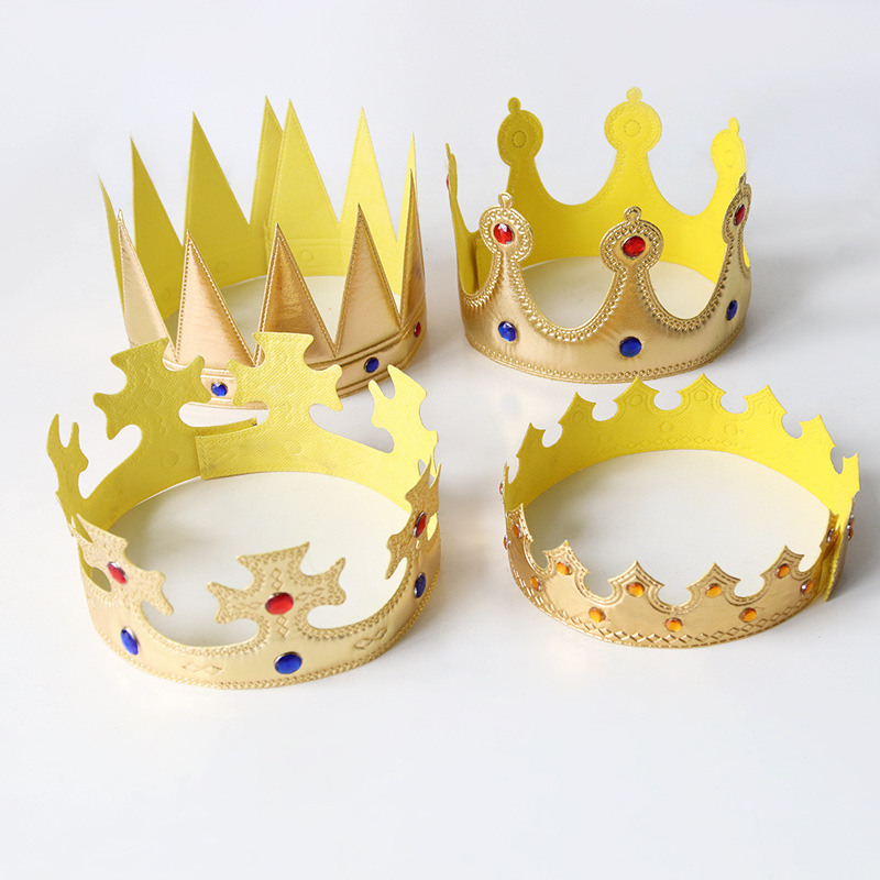 King Crown Halloween Children's Birthday Arrangement Props Golden Cloth Crown Hat Tiara Party Supplies Wholesale