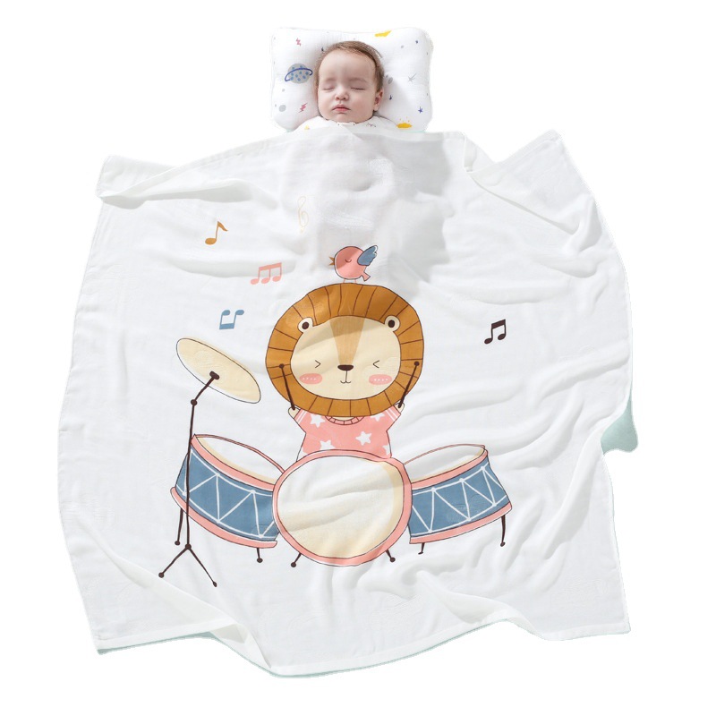 Infant double layer bamboo cotton blanket children's quilt thin air conditioning summer cool quilt baby bamboo fiber ice silk blanket wholesale