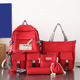 Red-five-piece set-with twist knot pendant + chain