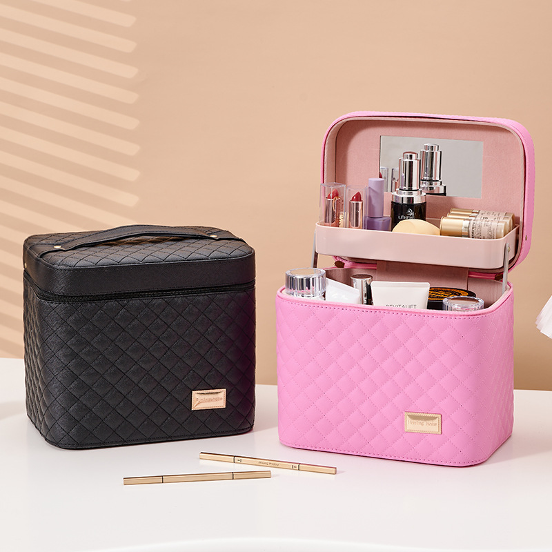 2024 new large capacity four-open cosmetic case high-looking makeup artist special storage bag waterproof beauty toolbox