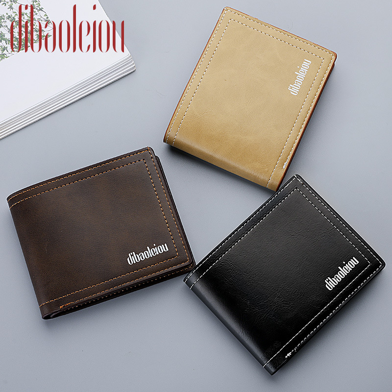 Men's Wallet Horizontal Wallet European and American Men's Short Wallet Men's European and American Dollar Men's Small Wallet