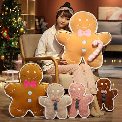 Ins Christmas Toy Gingerbread Man Pillow Soft Funny Children Plush Toy Doll Rag Doll Gift Batch