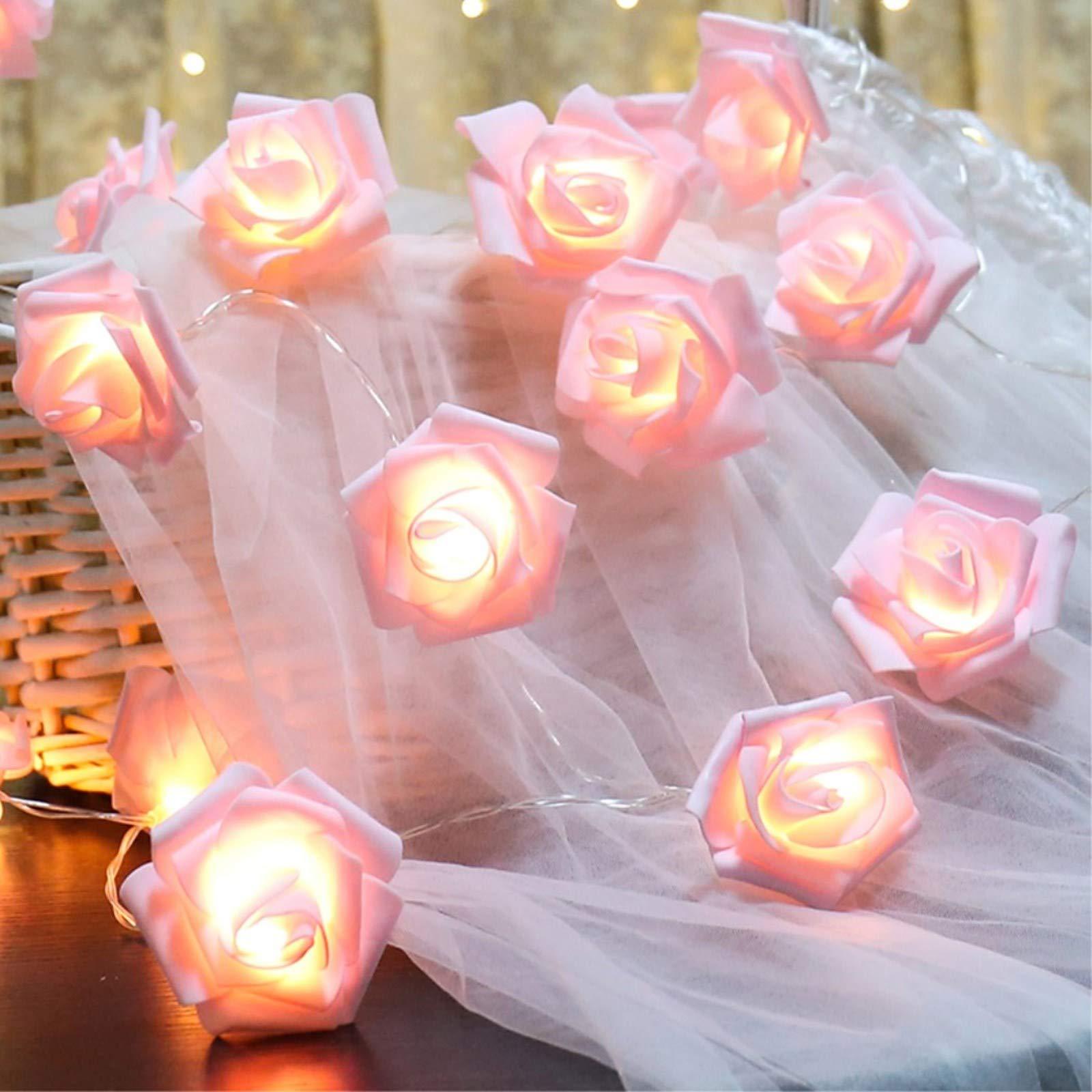 520LED rose flower lamp string wholesale simulation foam flower Valentine's Day wedding decoration factory lights