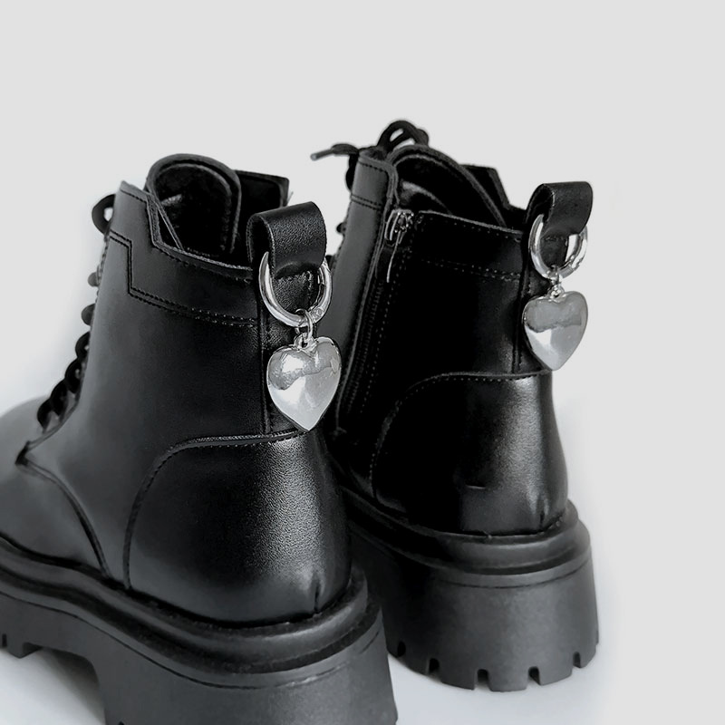 CCB three-dimensional big love shoes buckle simple all-match design peach heart detachable Martin boots heel shoes accessories fashion