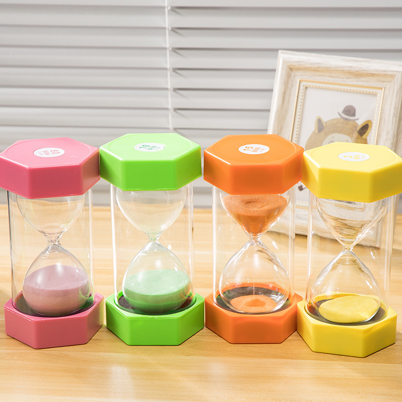 Hexagon hourglass 5/10/15/20/30/45/60 minutes learning timer craft ornaments birthday gift