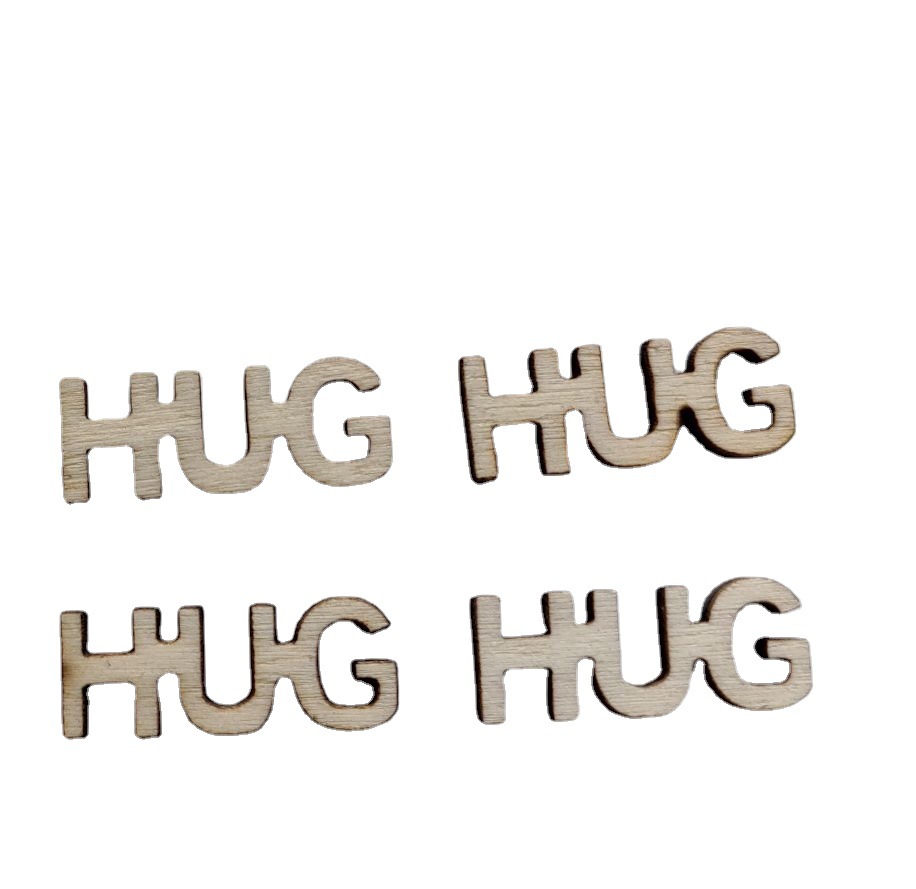 E-commerce hot new English letter LOVE FUCK HUG HOME DAMN letter painted wood chip patch