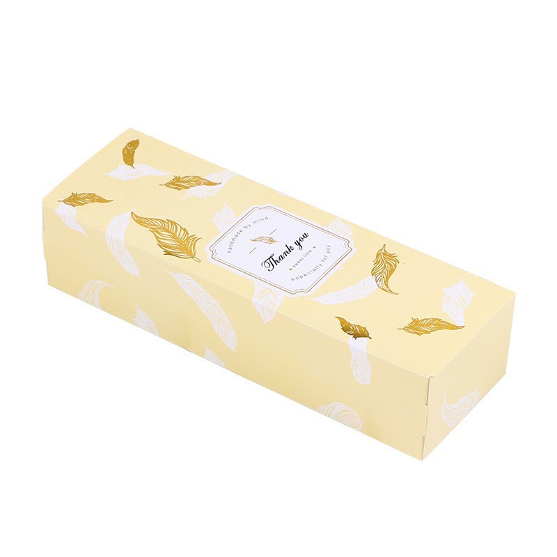 Color bronzing strip snowflake crisp packaging gift box 80g souffle baking box beef biscuit pastry box