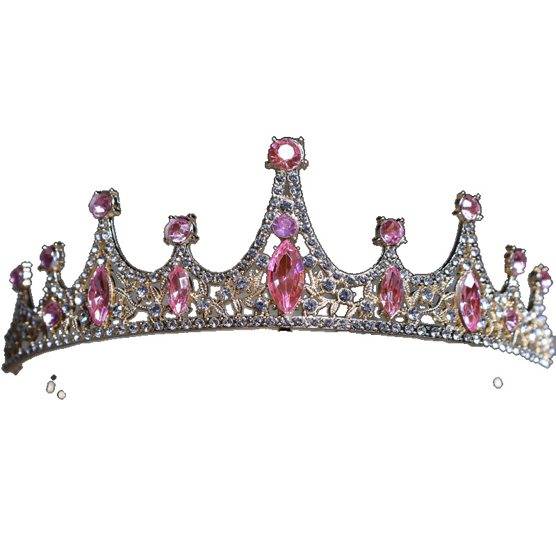 European and American Cross-border Bride Crown Headwear Hair Accessories Rhinestone Fashion Queen Wedding Accessories Princess Ball Crown Hair Band