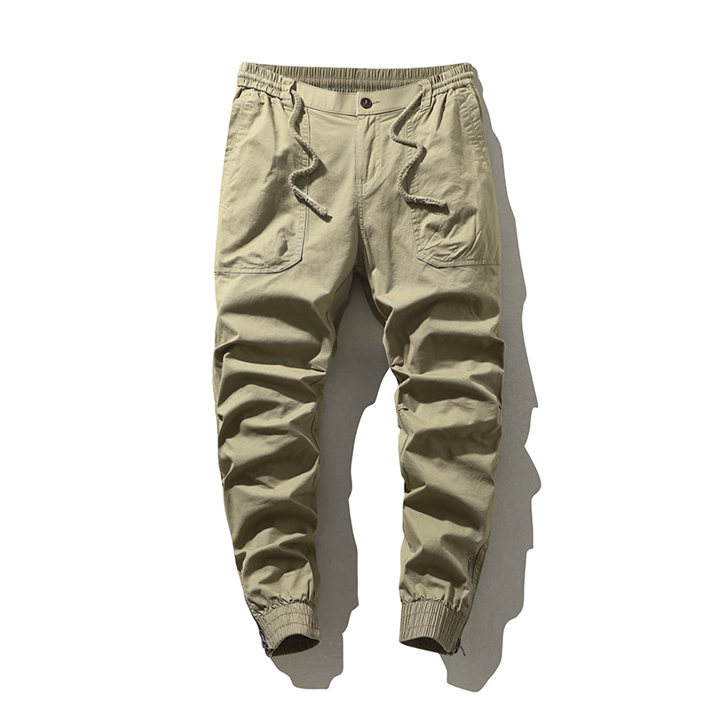 Cross-border new overalls men's spring and autumn large pocket pants outdoor casual pants ankle-tied youth trousers men's wholesale