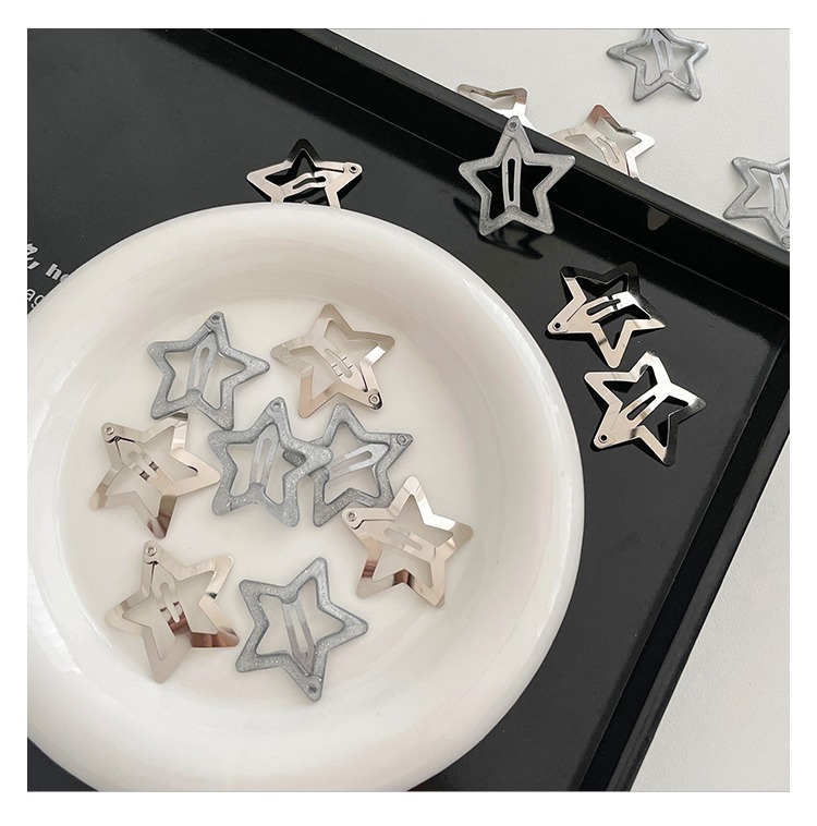 Horquilla de estrella de cinco puntas para mujer, elegante, estilo coreano, estilo dongdaemun, con flequillo lateral, accesorios para el cabello_voghion.com
