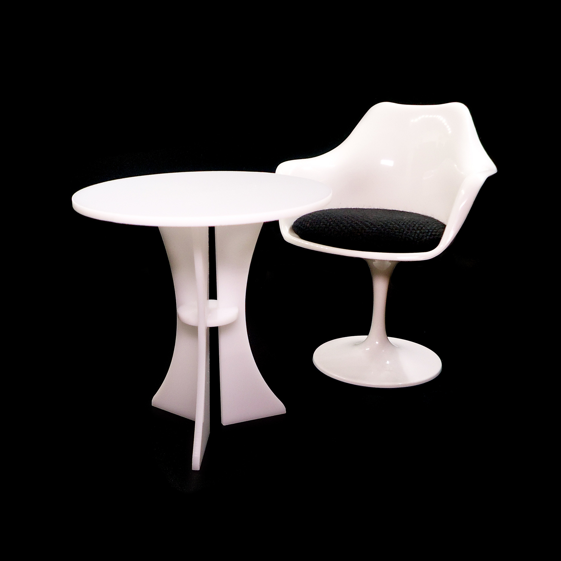 1:6 doll house accessories dollhouse European style Ghost table acrylic round table negotiation table furniture model