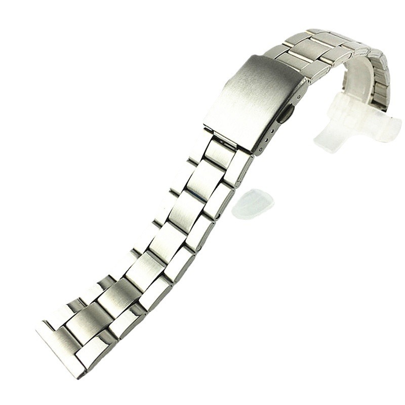 Spot diving three beads stainless steel strap aircraft buckle strap watch accessories 18 20 22mm frosted strap