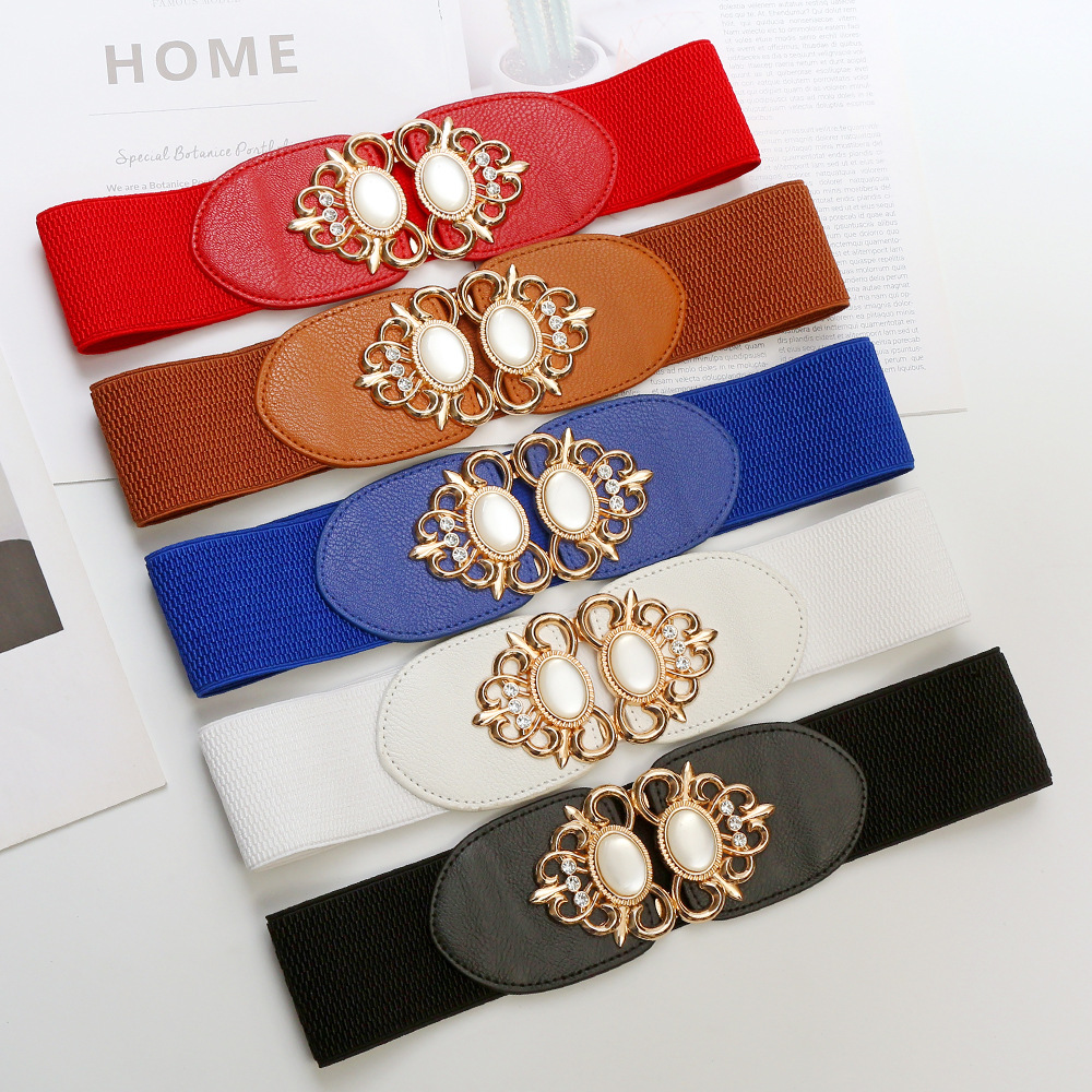Women's Belt All-match Waist Seal Belt Women's Decorative Dress Belt Rhinestone Cross-border Elastic Waist Seal
