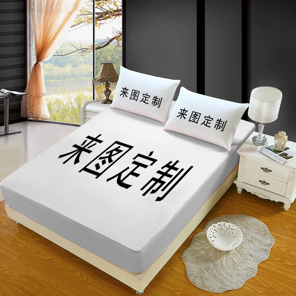3D digital printing cross-border new Firefly bed hat to map out bed hat bedspread breathable mattress sheets