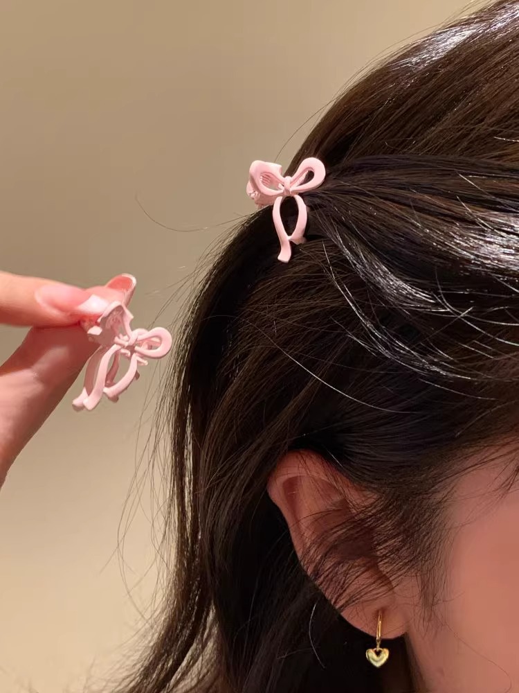 少女粉色系蝴蝶結髮夾女小號抓夾劉海夾發抓網紅甜美髮飾頭飾發卡