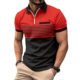 Cross-border Trade 2025 Spring Men's Printed Casual Popular Polyester Short-sleeved Striped Zipper Polo Shirt T-shirt for Men