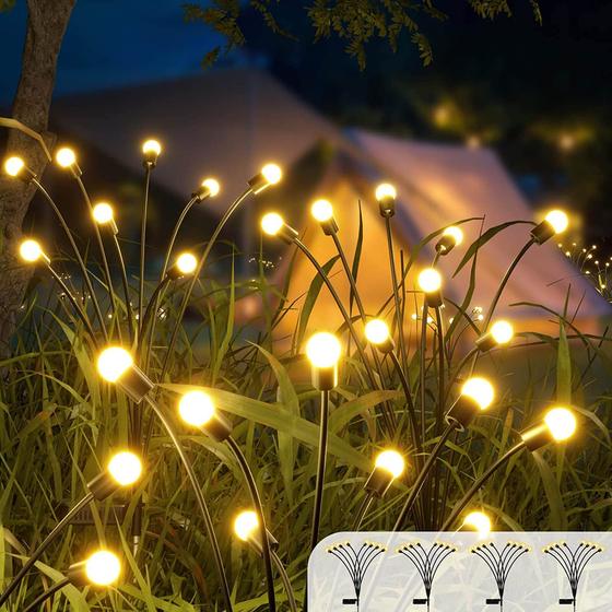 New solar lawn lamp led pneumatic Firefly lamp outdoor courtyard garden plug-in lamp Waterproof camping lamp