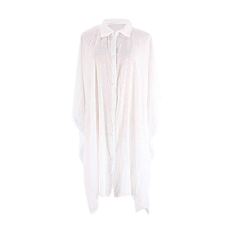 New bamboo cotton shirt loose Beach cardigan holiday sun protection bikini blouse swimsuit outside Cardigan