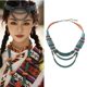 Ethnic style forehead decoration necklace dual-use 4-layer rice beads bohemian travel photography performance decoration hair accessories female handmade
