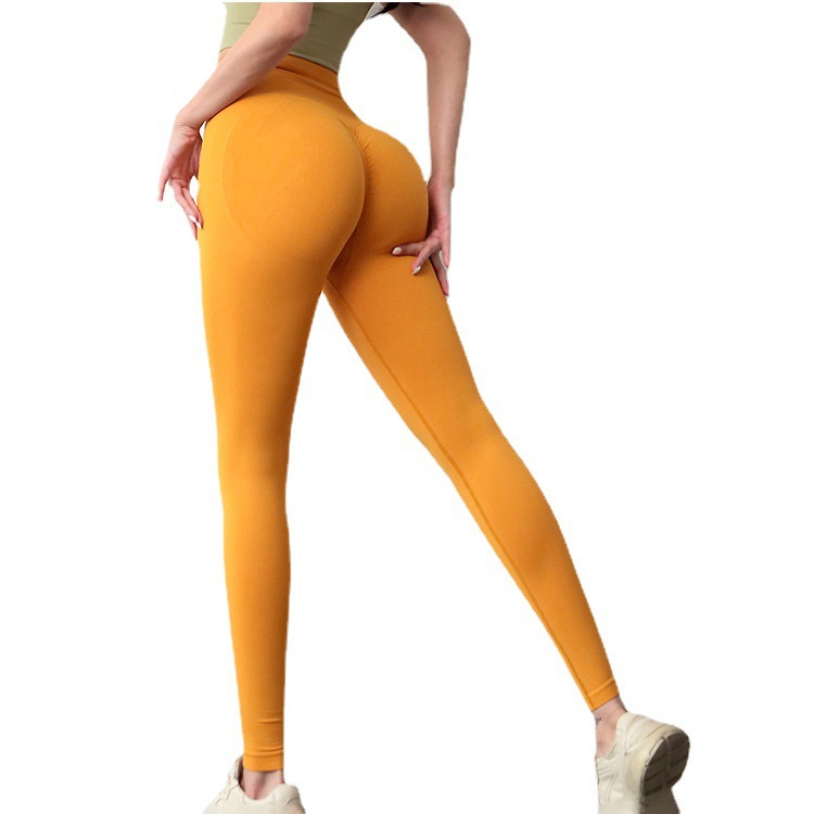 European and American Seamless Peach Hip Hip-lifting Fitness Pants Women's Tight Quick-drying Yoga Pants High Waist for Summer