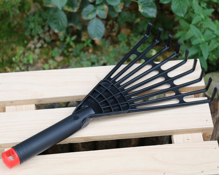 Plastic grass rake garden grass rake dead leaf rake gardening leaf rake gardening tools thickened rake nine-tooth rake