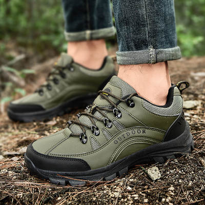 Cross-border extra-large size hiking shoes men's autumn and winter outdoor sports shoes leather low-top hiking shoes small wholesale generation