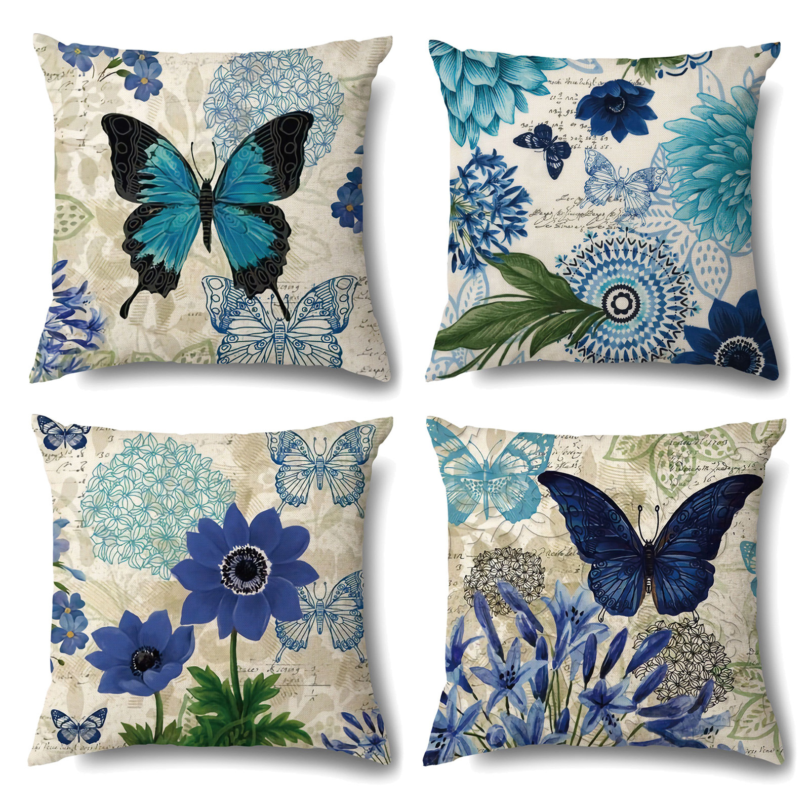 Cartoon Pattern New Four-piece Pillow Decorative Set Warm Home Sofa Decorative Linen Pillow Case