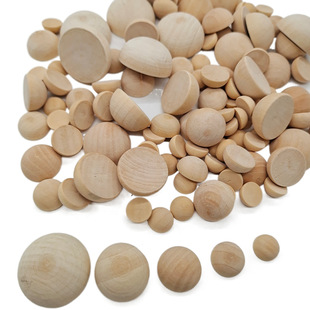 diy jewelry accessories 15-30mm Lotus Wood Wood color half edge wooden beads semicircle ball wooden beads wooden loose beads