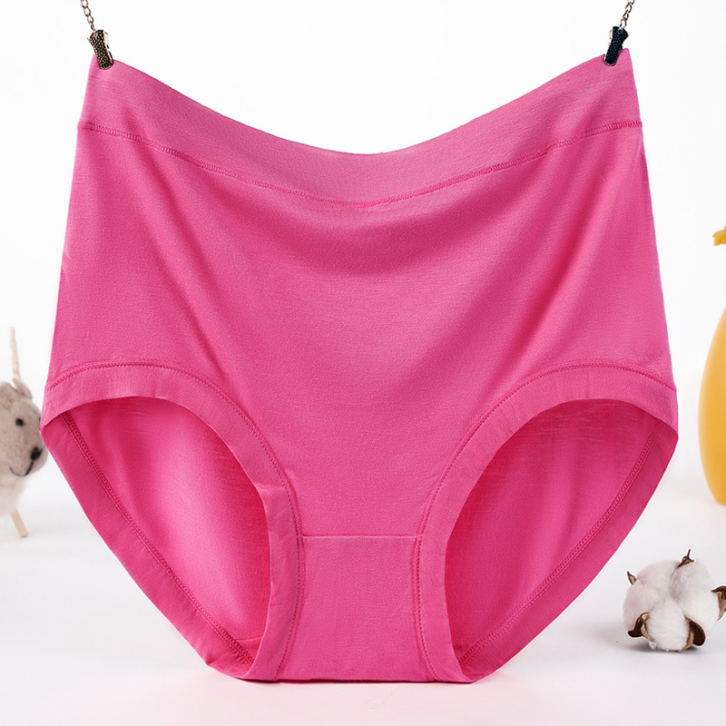 Fat mm200 kg breathable modal underwear women's hip high waist abdomen plus size ladies solid color briefs