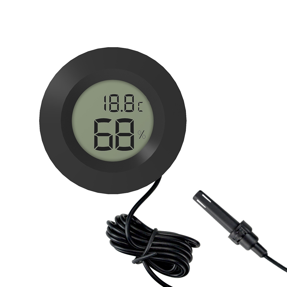 Factory 1.5 rice noodle round embedded electronic digital reptile pet temperature and humidity meter
