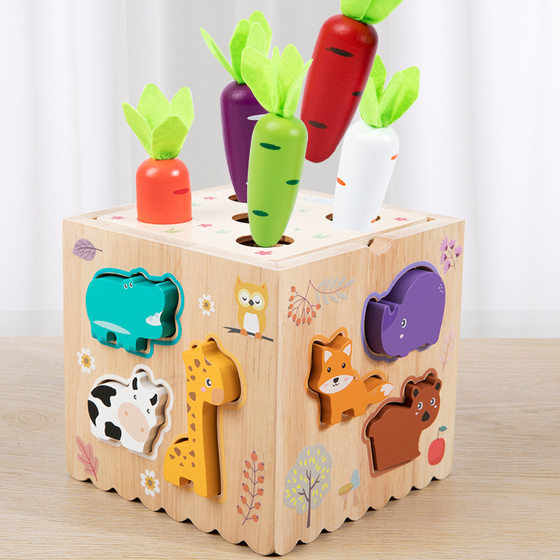 Children's Wooden Shape Pattern Educational Matching Building Blocks Eight-in-One Multifunctional Intelligence Box Assembled Combination Toys