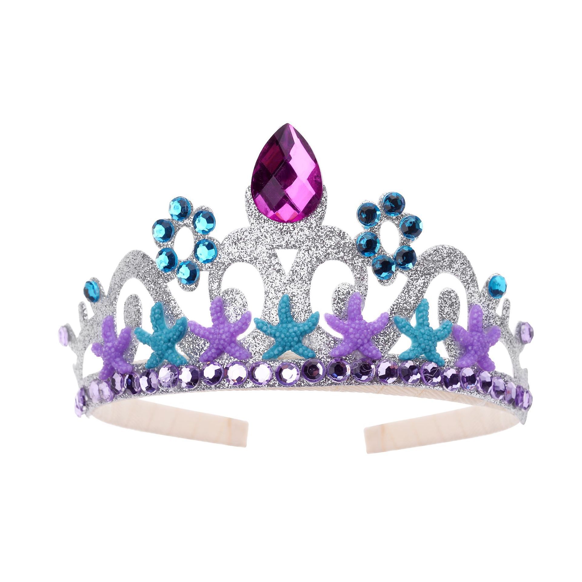 Cross-border Crown Hair Band Korean Headwear Children's Rhinestone Jewelry Princess Crown Five-pointed Star Starfish Mermaid Hairband