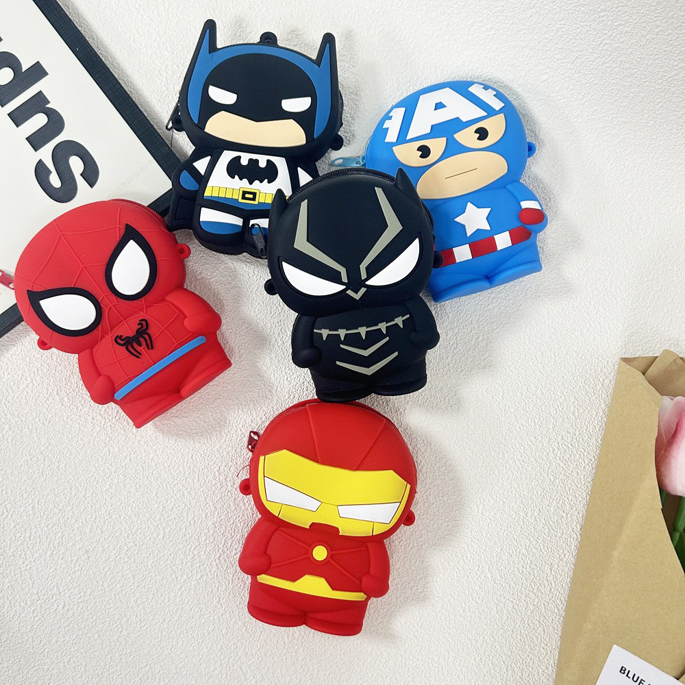 Cross-border Source Marvel Spider-Man Children's Silicone Coin Purse Fashion Children's Bag Cute Crossbody Bag Iron Man
