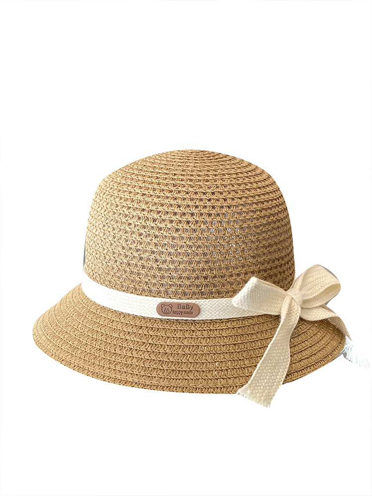 Summer Korean Style Sunshade Straw Hat Girls' Hat Women's Treasure Beach Children's Bag Sunscreen Hat Little Girl Sun Fisherman Summer