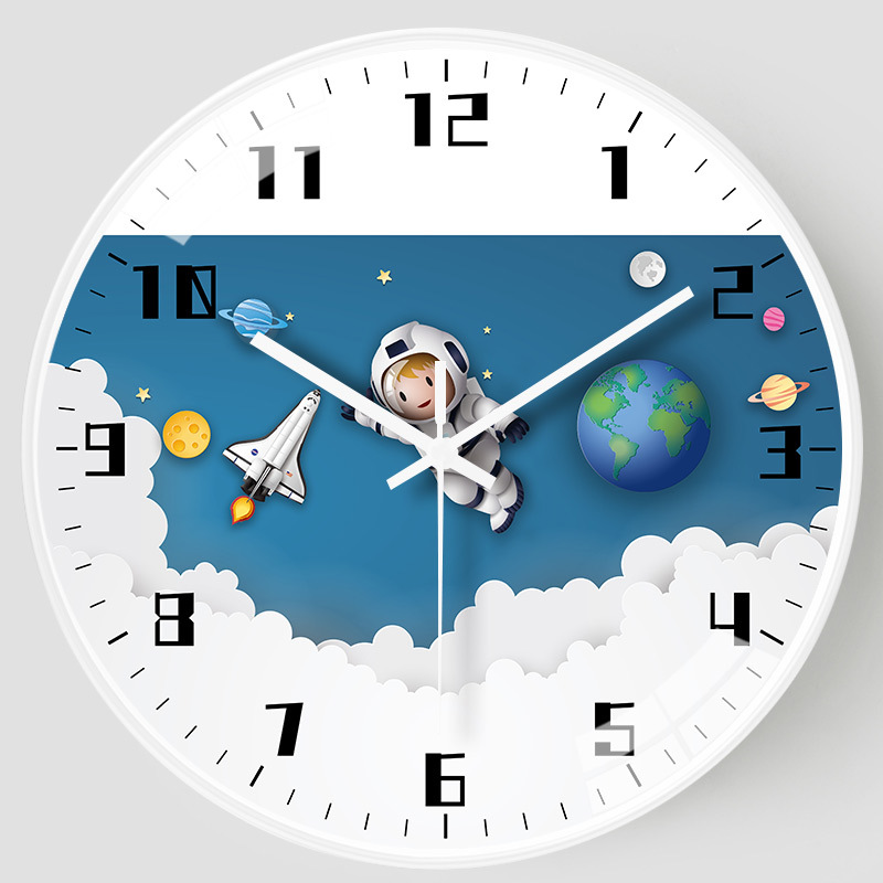 [8 inch 20cm] creative astronaut children wall clock home living room bedroom clock mute clock wholesale