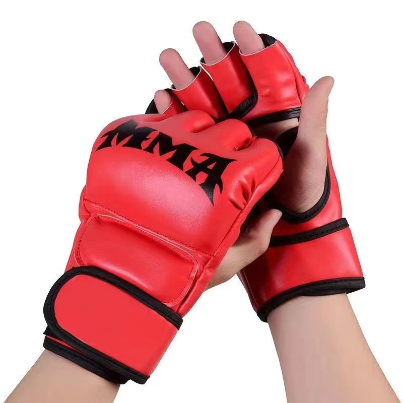 Sanda Boxing Fighting Training Gloves Actual Combat MMA Gloves Extra-large Thickened Wear-resistant Fitness Gloves_voghion.com