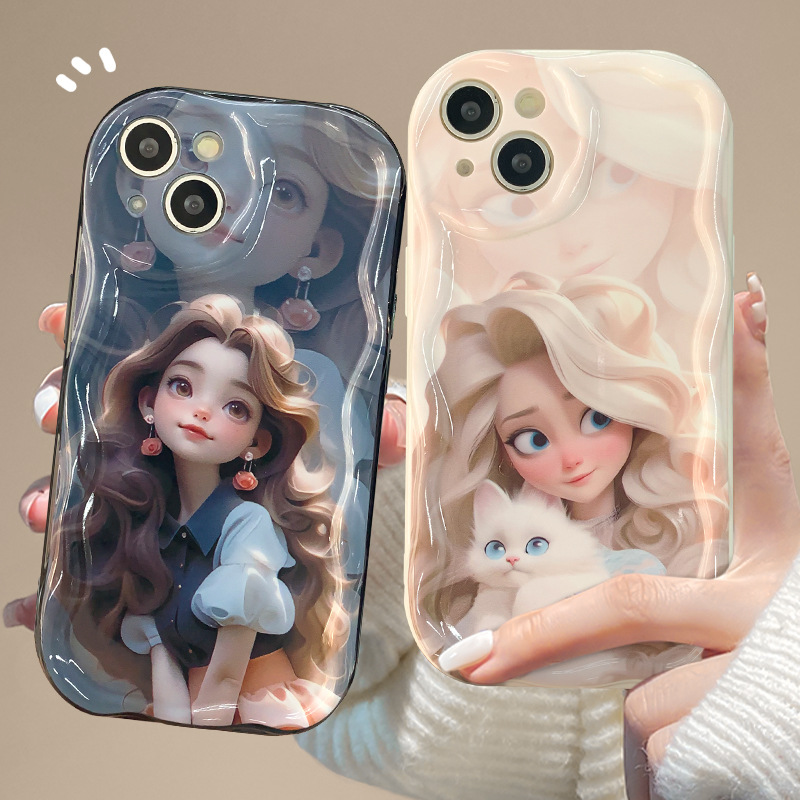 適用蘋果14promax手機殼新女款iPhone13卡通在逃公主11/12mini軟