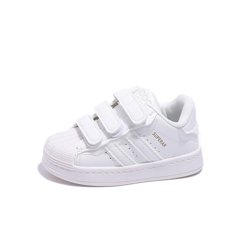 Children's board shoes 2024 autumn new single shoes girls small white shoes baby shoes kindergarten children shell head