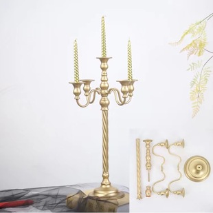 Cross-border European Style Light Luxury Dining Table Candle Holder Wedding Decoration Multi-head Candle Cup Romantic Candlelight Dinner Iron Candle Holder