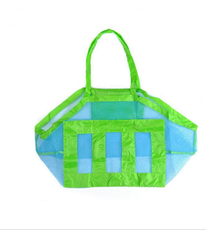 Cross-border Summer Children's Beach Mesh Bag Large Toy Storage Bag Sand Digging Tools Mesh Beach Bag Grid Beach Bag