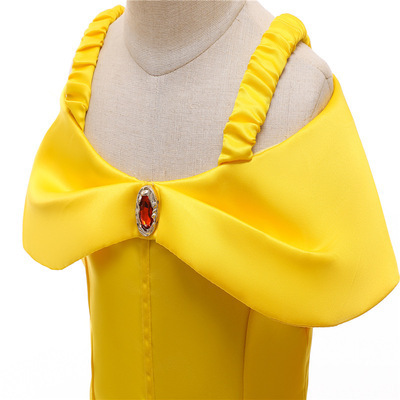 Halloween Yellow Belle Princess Dress Girl's Dress Summer Ice and Snow Princess Dress Beauty and the Beast Children's Dress