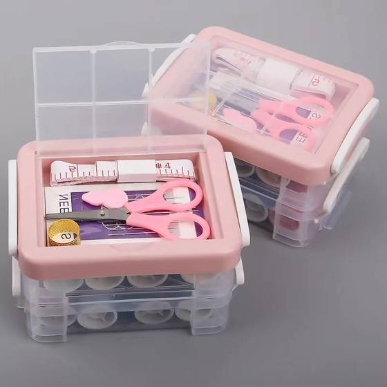 3-layer household portable sewing box remover pin needle threading device sewing kit sewing kit factory wholesale