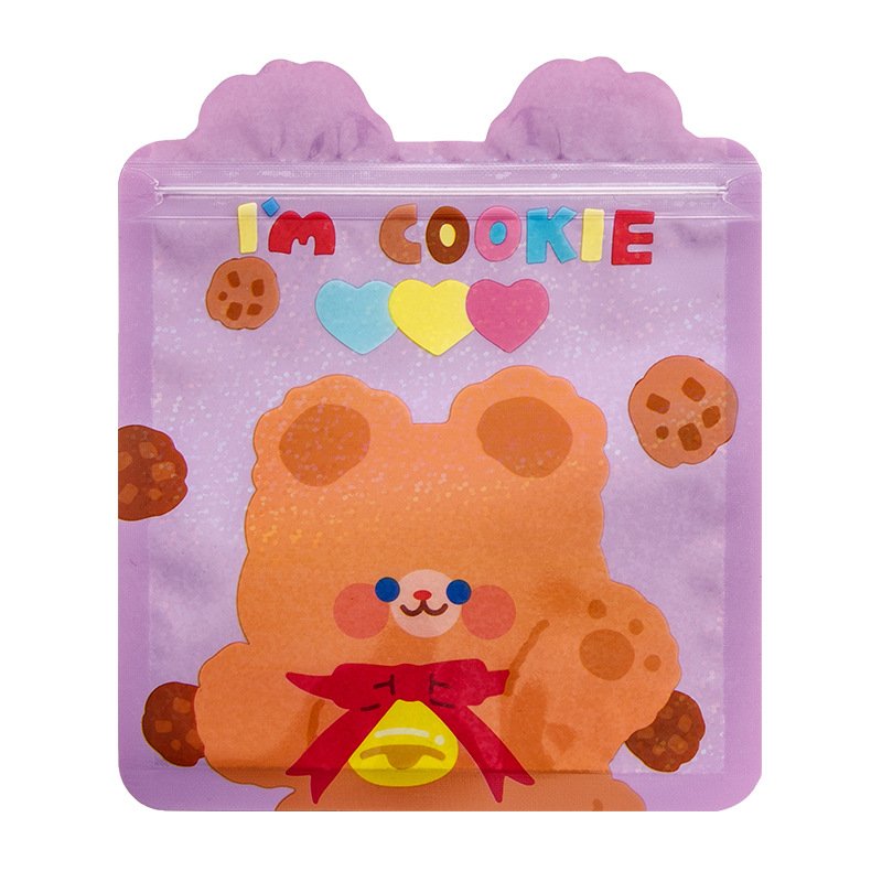 Cute Cartoon snack bag self-sealing bag food packaging bag snack biscuit candy packaging bag exquisite sealed bag