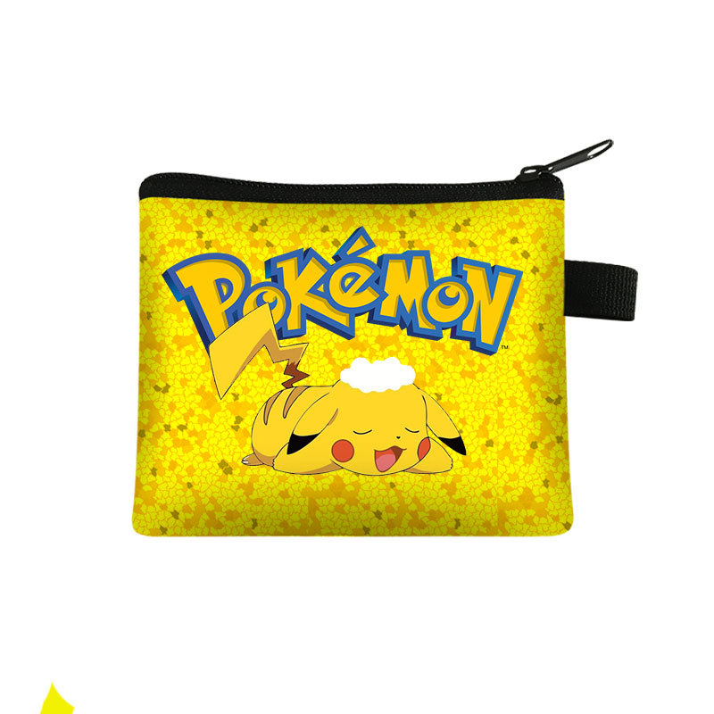 2022 Baokemeng Game Peripheral Polyester Coin Purse pikachu Printed Coin Key Storage Bag Printable Figure