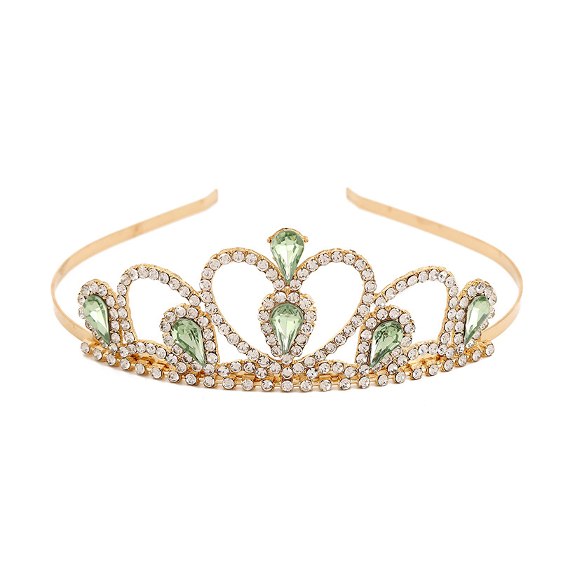 New Fashion Rhinestone Gold Plated Princess Hair Band Alloy Crown Princess Series Hair Accessories Crown Girl Dress Accessories
